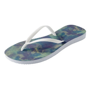 Blue Marble Swirl Abstract Thongs