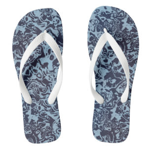 Blue Marble Swirl Abstract Thongs