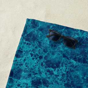 Blue Marble Terrazzo Structure Beach Towel