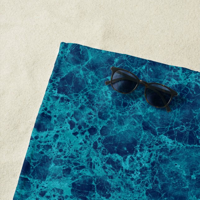 Blue Marble Terrazzo Structure  Beach Towel (In Situ)