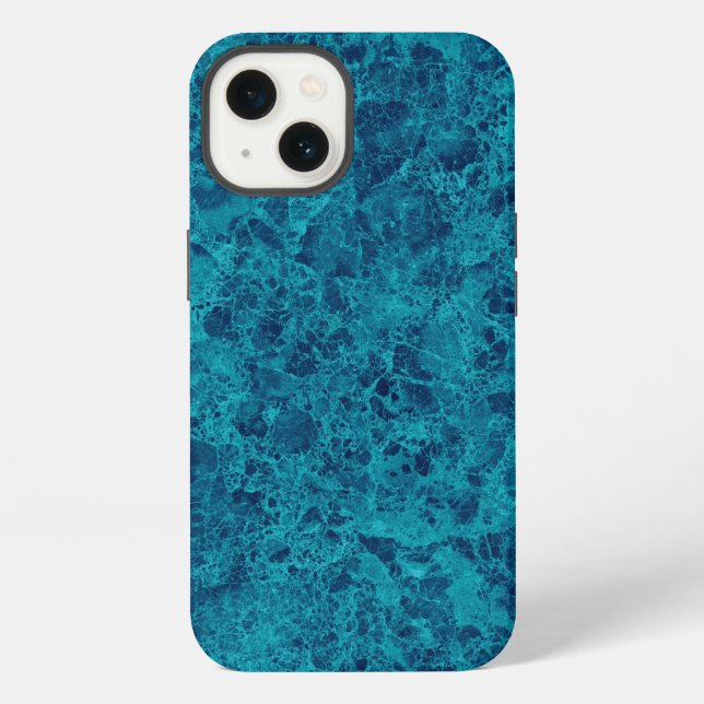 Blue Marble Terrazzo Texture   iPhone Case (Back)
