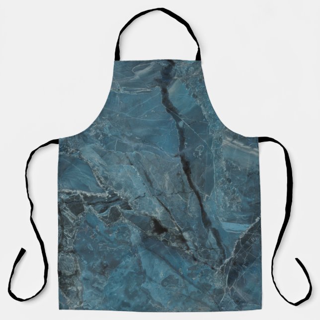blue marble texture background, Italian marbel wit Apron (Front)