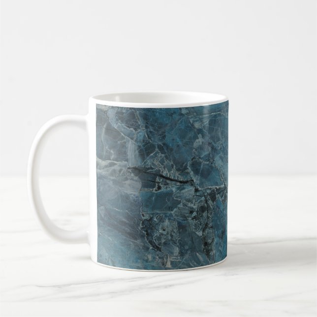 blue marble texture background, Italian marbel wit Coffee Mug (Left)
