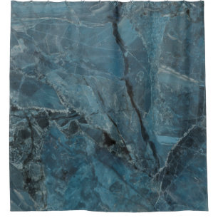 blue marble texture background, Italian marbel wit Shower Curtain