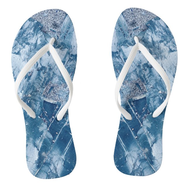 Blue Marble Texture  Thongs (Footbed)