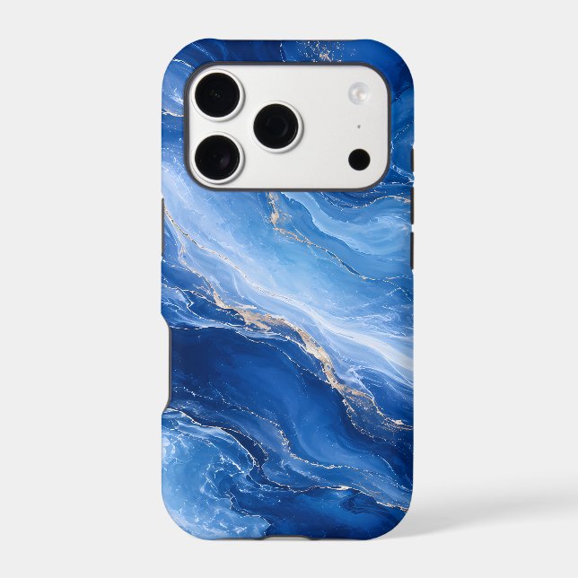 Blue Marble Waves Luxury Abstract (Back)