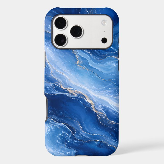 Blue Marble Waves Luxury Abstract (Back)