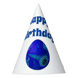 Blue Marbled Lawn Bowl, Birthday Hats