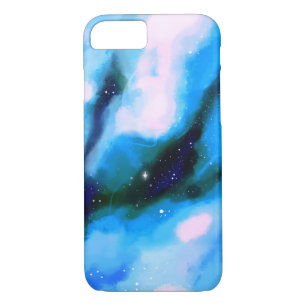 Blue Marbled Outer Space Abstract Background iPhone 8/7 Case