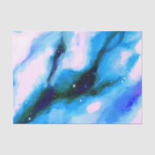 Blue Marbled Outer Space Abstract Background Tissue Paper