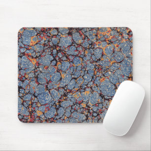 Blue Marbled Paper Pattern Mouse Pad