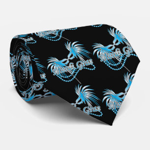 Blue Mardi Gras Mask Neck Tie