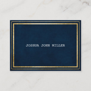 Blue Marine Golden Frame Velvet White Vip Business Card