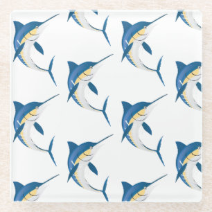 Blue Marlin 2 Glass Coaster