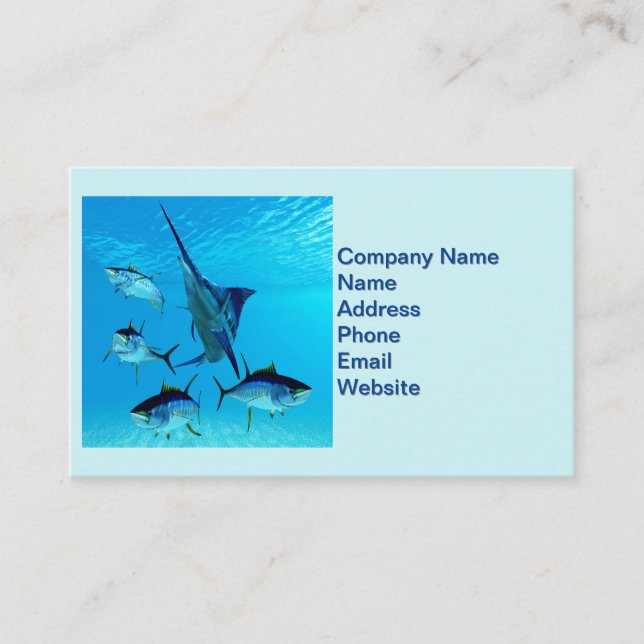 Blue Marlin and Yellowfin Tuna Business Card (Front)