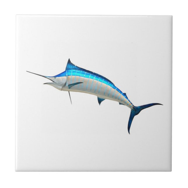 Blue Marlin Game Fish Ceramic Tile (Front)