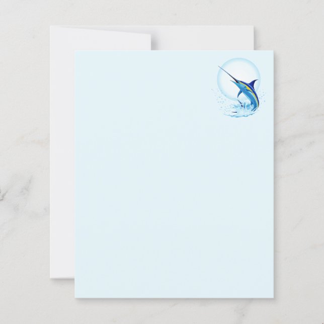 Blue Marlin Jumping out of Ocean (Front)