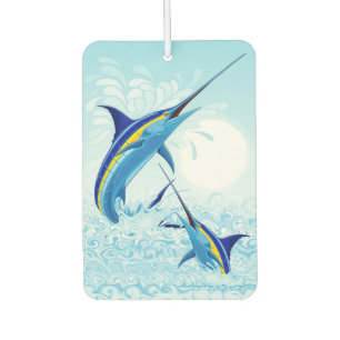Blue Marlin Jumping out of Ocean Car Air Freshener