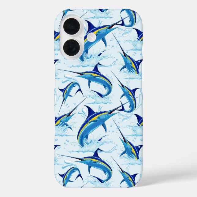 Blue Marlin Jumping out of Ocean Case-Mate iPhone Case (Back)
