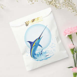 Blue Marlin Jumping out of Ocean Favour Bag