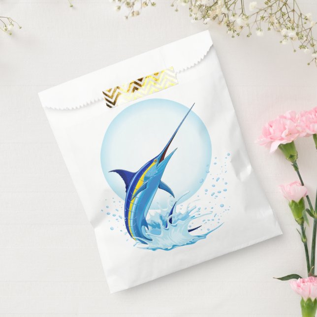 Blue Marlin Jumping out of Ocean Favour Bag (Sealed)