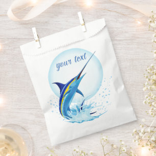 Blue Marlin Jumping out of Ocean Favour Bag