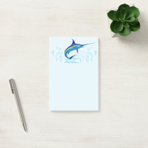 Blue Marlin Jumping out of Ocean Post-it Notes