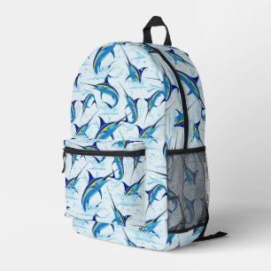 Blue Marlin Jumping out of Ocean Printed Backpack