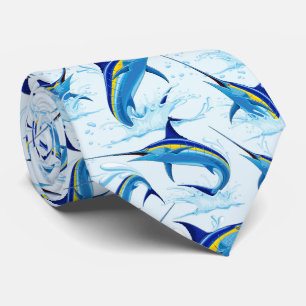 Blue Marlin Jumping out of Ocean Tie