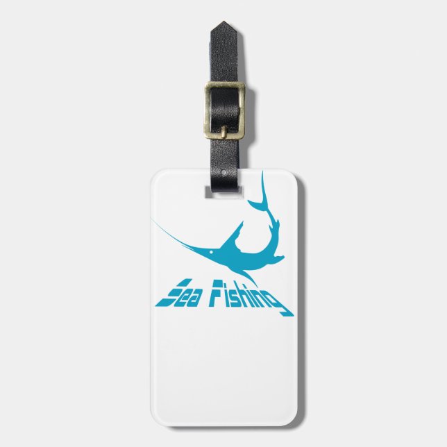 Blue marlin luggage tag (Front Vertical)