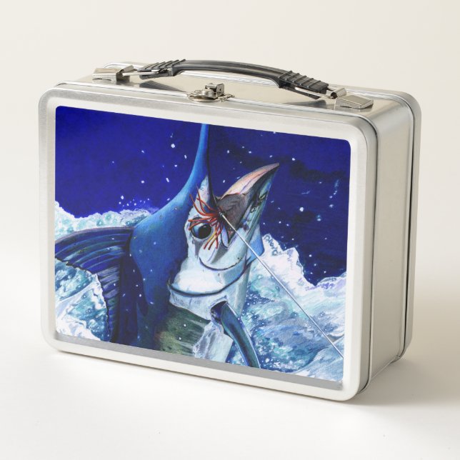 Blue Marlin Metal Lunch Box (Front)