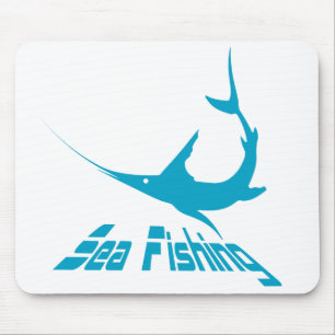 Blue marlin mouse pad