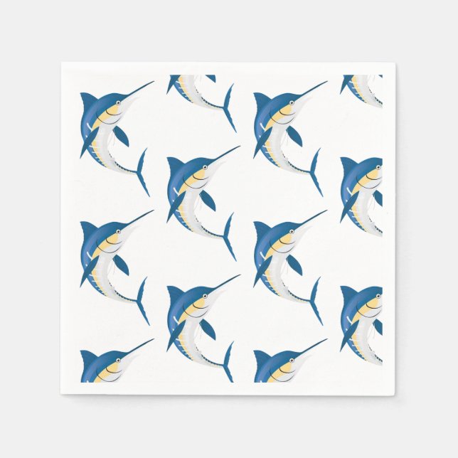 Blue Marlin pattern Napkin (Front)