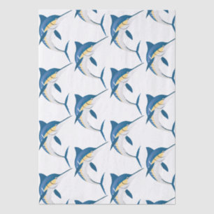Blue Marlin Pattern Tissue Paper