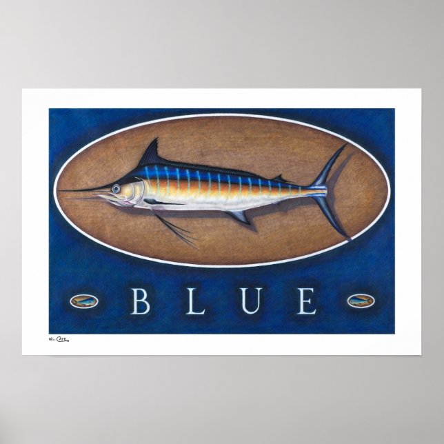 Blue Marlin Posters, Prints and Frames (Front)