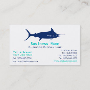 Blue Marlin Silhouette Business Card