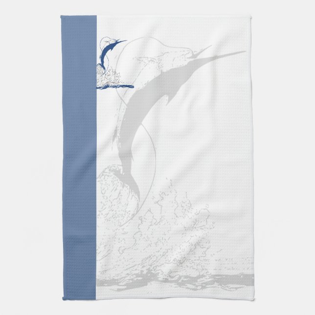 Blue Marlin, Tea Towel (Vertical)