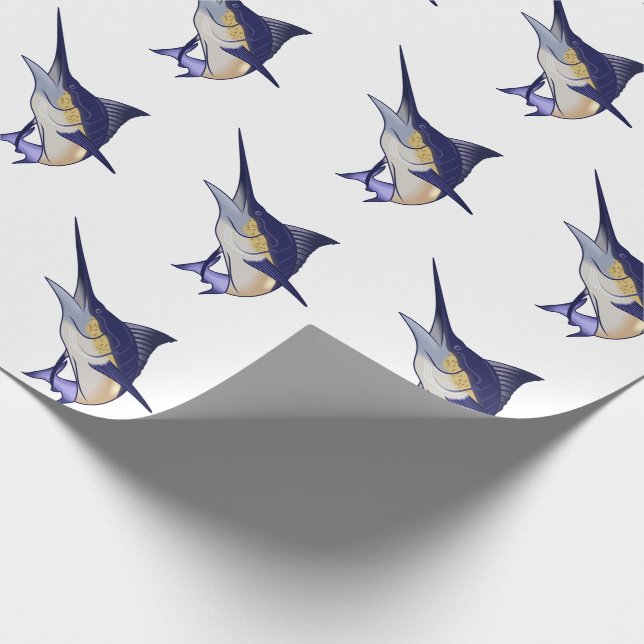 Blue Marlin Wrapping Paper (Corner)