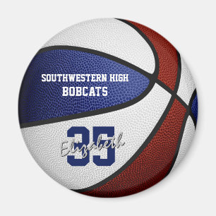 blue maroon team colours girls boys basketball magnet