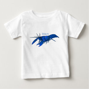 Blue marron crayfish cartoon illustration baby T-Shirt