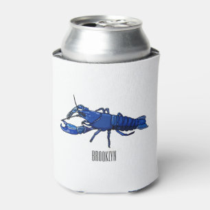Blue marron crayfish cartoon illustration can cooler