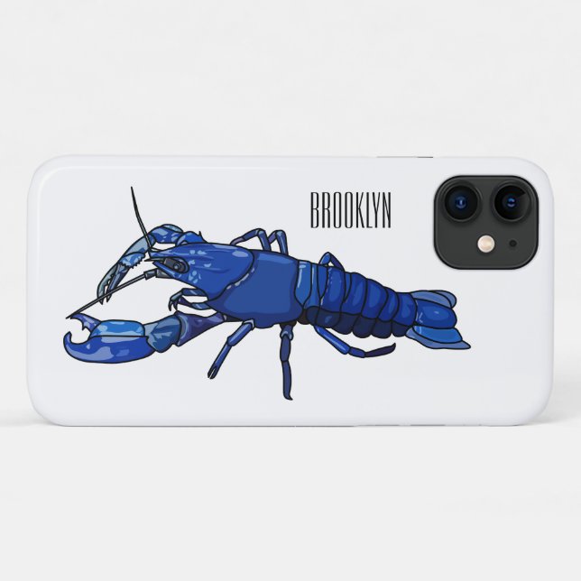 Blue marron crayfish cartoon illustration Case-Mate iPhone case (Back (Horizontal))