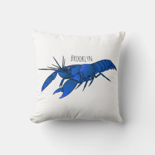 Blue marron crayfish cartoon illustration cushion