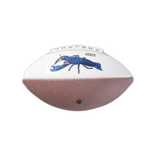 Blue marron crayfish cartoon illustration football
