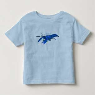 Blue marron crayfish cartoon illustration toddler T-Shirt
