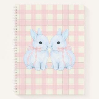 Blue Marshmallow Bunny Rabbits Notebook