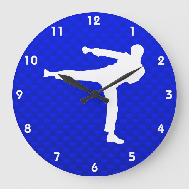 Blue Martial Arts Large Clock (Front)