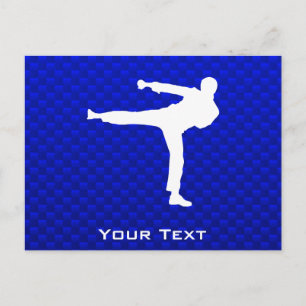 Blue Martial Arts Postcard