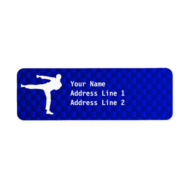 Blue Martial Arts Return Address Label (Front)