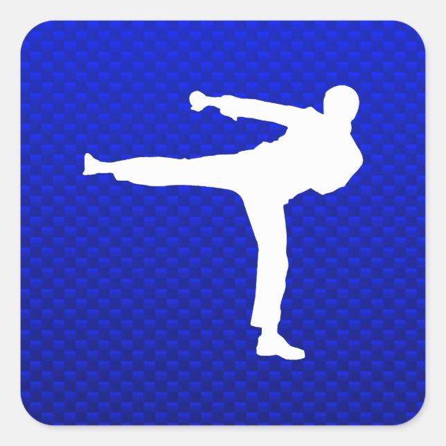 Blue Martial Arts Square Sticker (Front)